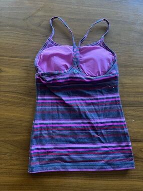 lululemon athletica Pink and Purple Striped Tank Top